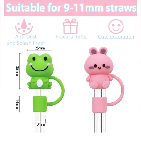 NIP 11 Piece Straw Covers/Toppers - Picture 2 of 3